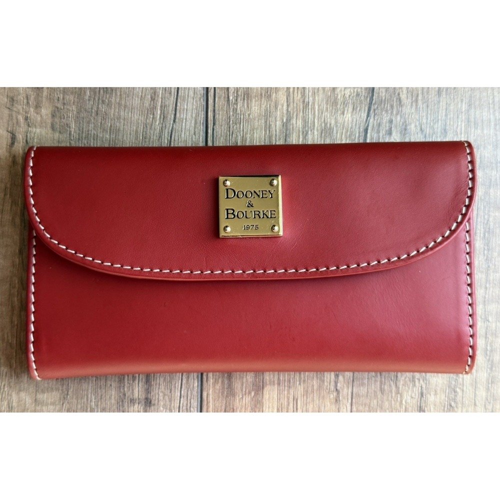 NEW Dooney & Bourke Belmar CONTINENTAL CLUTCH‎ WALLET Red Strawberry 🍓Leather
